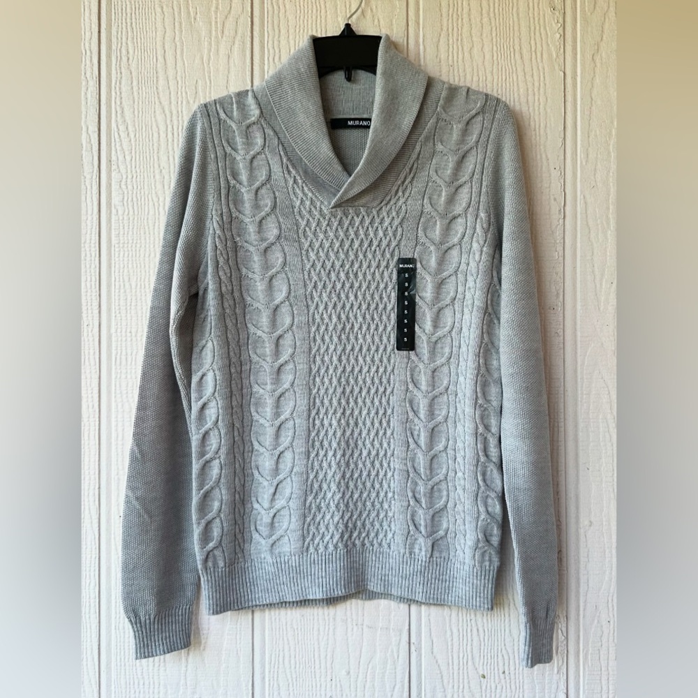 Murano Merino Wool Blend Shawl Collar Sweater